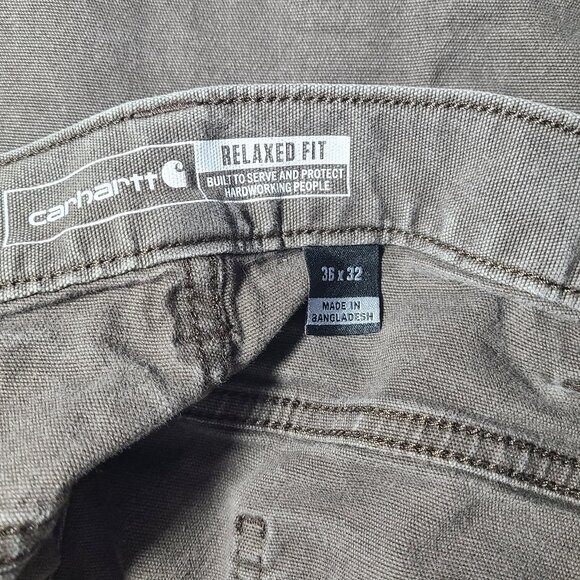Carhartt Relaxed Fit Men's Gray Canvas Pants Size 36 x 30 - Picture 4 of 6